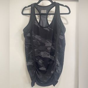 Athleta large black camouflage racer back tank. EUC